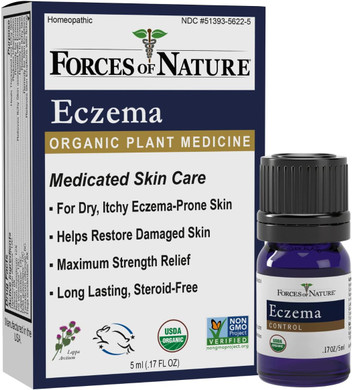 Forces Of Nature Eczema Control, Sensitive, Dry And Itchy Skin Relief, Steroid-Free Skin Care For Flare-Ups, Eczema Treatment For Adults, Organic Homeopathic Medicine, Fast-Acting, 11Ml (0.37 Fl Oz)