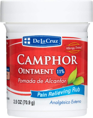 De La Cruz Cream - Maximum Strength Muscle And Joint Camphor Ointment To Reduce Pain 11% 2.5 Oz (70.9 G)