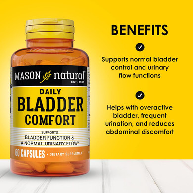 Mason Natural Daily Bladder Comfort, 30,Day Supply With Calcium, Pumpkin Seed, & Soy Germ To Support Normal Bladder Function