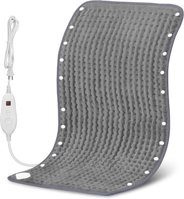 Snailax Heating Pad & Foot Warmer, Fsa Hsa Eligible With 6 Temperature Settings & Auto Shut Off, 17X33, Washable Fast Heated Pads For Back Pain Relief,Abdomen,Feet,Back,Cramp(Grey)