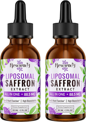 Saffron Supplements - 88.5 Mg Saffron Extract Better Bioavailability Liposomal Drops For Mood, Energy, Vision & Focus With Ashwagandha, Turmeric, Magnesium, Zinc, Vitamin B12 & D3, 60 Ml, 60 Servings