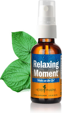 Herb Pharm Herbs On The Go: Relaxing Moment Kava Kava Supplement Portable Spray | Relaxation Supplement For Adults | Kava Extract With Cacao, Lemon Balm, Lavender, Licorice & Ginger, 1 Oz