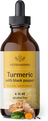 Herbamama Turmeric Drops - Vegan Turmeric Curcumin With Black Peppe Extract For Uric Acid & Digestive Support - Non-Gmo, Alcohol & Sugar-Free Liquid Antioxidant Supplement
