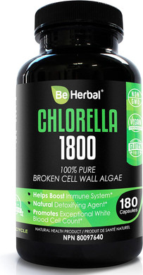 Organic Chlorella 1800Mg  Best Source Of Chlorophyll & Complete Superfood  Vegan Friendly Natural Detox Supplement  180 Capsules
