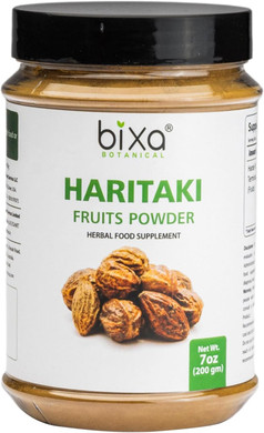 Bixa Botanical Haritaki Powder | Terminalia Chebula | 200 Grams / 7 Oz | Ayurvedic Herbal Supplement | Gluten Free, Non-Gmo, Steam Treated, Vegan, 100% Pure