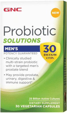 Gnc Probiotic Solutions MenS Supplement, Provides Prostate, Urinary, Digestive And Immune Support, 30 Billion Cfus, 30 Vegetarian Capsules, 30 Servings