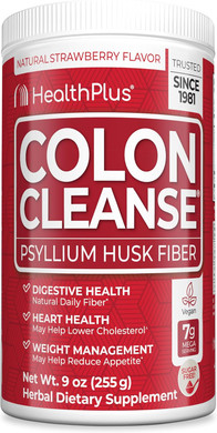 Health Plus Colon Cleanse Digestive Support | No Artificial Flavors | Daily Fiber For Toxin Elimination To Reduce Bloating | Psyllium Husk | Orange Flavor | 9 Ounces, 36 Servings