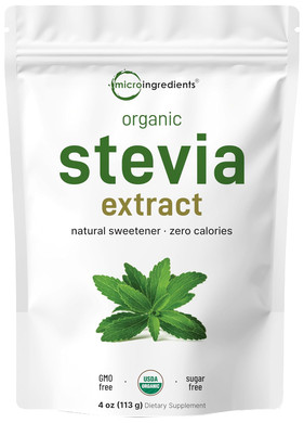 Pure Organic Stevia Powder, 1 Pound (2,837 Servings), Highest Grade Stevia Green Leaf Extract Reb-A | Reduced Bitter Aftertaste | 0 Calorie, Natural Sweetener, Sugar Alternative, Keto Friendly