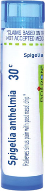 Boiron Spigelia Anthelmia 30C For Sinus Pain With Post Nasal Drip - 80 Pellets