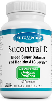 Euromedica Sucontral D - B-Complex & Folate Supplement - Carbohydrate Metabolism Support - Vitamin & Mineral Supplement With Zinc & Chromium - 60 Capsules
