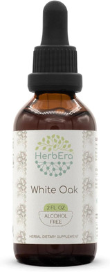 White Oak B60 Alcohol-Free Herbal Extract Tincture, Concentrated Liquid Drops Natural White Oak (Quercus Alba) Dried Bark (2 Fl Oz)