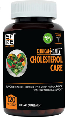 Clinical Daily Cholesterol Care Supplement. Vegan Cholesterol And Triglyceride Supplements. Plant Sterols Supplements Cholesterol Support With Guggul, Garlic, Niacin. 120 Capsules