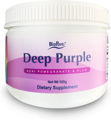 Biopure Deep Purple  All-Natural Superfruit Dietary Supplement Made From A Synergistic Blend Of Organic Acai, Organic Pomegranate, And Plum For Gut Health, Immune Support And Overall Wellness  100G