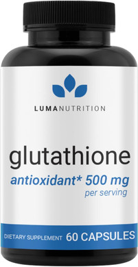 Luma Nutrition Premium Glutathione Supplement - 500Mg - L-Glutathione - Antioxidant Support - Reduced - Liver Support - 60 Capsules