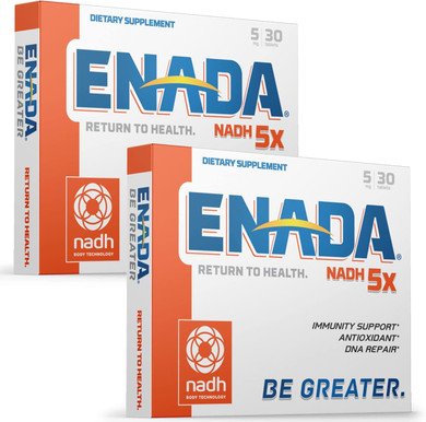 Enada New 5Mg Nadh Supplement (Reduced Nad) More Efficient Than Nmn | Natural Energy Supplement That Support Immunity, Dna Repair, Antioxidant | Serves As Energy And Memory Booster | 60 Tablets