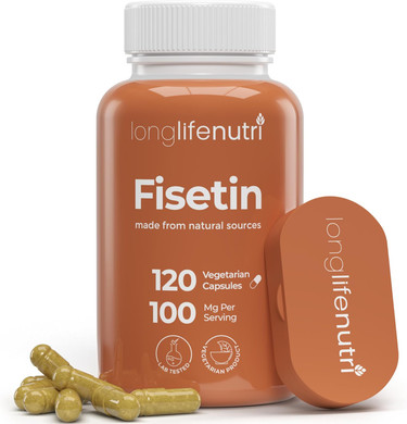 Fisetin 100Mg - From Rhus Succedanea Stem Extract, 120 Vegetarian Capsules, Senolytic Supplement For Aging & Longevity, 4-Month Supply, Organic, Gmp Certified, Made In Usa