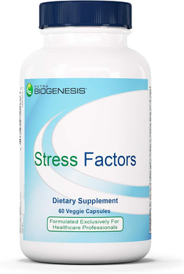 Nutra Biogenesis Stress Factors - Gaba Supplements For Women & Men, L Theanine Calm Relaxation Support For Adults, 100Mg L-Theanine & 25Mg Gaba Per Pill - 60 Veggie Capsules