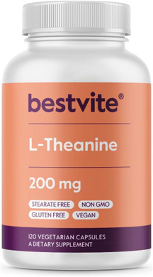 Bestvite L-Theanine 200Mg (360 Vegetarian Capsules) (120 X 3) - No Stearates - Vegan - Non Gmo - Gluten Free
