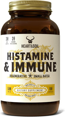 Heart & Soil Histamine And Immune Support  3000Mg Dao Enzyme Supplements With Bovine Thymus, Selenium & Vitamin A  Non-Gmo, Allergen-Free  180 Capsules