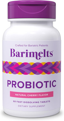 Barimelts Probiotic, 5 Billion Cfu, 60 Fast-Dissolving Tablets (2-Month Supply), Sugar-Free Probiotics For Women, Support Gut Health After Bariatric Surgery, Natural Cherry Flavor?