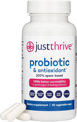 Just Thrive Probiotic & Antioxidant Supplement - 100% Spore-Based Digestive And Immune Support - Gluten Free, 90 Caps