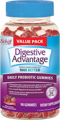 Daily Probiotic Gummies For Digestive Health & Gut Health, Digestive Advantage Probiotics For Men And Women (90 Count Bottle) - Superfruit Flavor