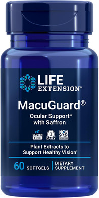 Life Extension Macuguard Ocular Support With Saffron  Eye Health Supplement For Healthy Vision  With Lutein, Meso-Zeaxanthin, Zeaxanthin, Saffron  Gluten-Free, Non-Gmo  60 Softgels