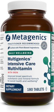Metagenics Multigenics Intensive Care Multivitamin With Iron - Dietary Supplements For Everyday - With Iron, Quercetin, Beta-Carotene, Ascorbic Acid & More - Non-Gmo - Gluten-Free - 180 Tablets
