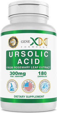 Genex Formulas Ursolic Acid 300Mg (180 Capsules) Ursolic Acid Sourced From Rosemary Extract - Non-Gmo, Gluten Free, Vegetarian