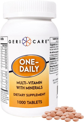 Gericare One-Daily Multivitamins With Minerals For Men & Women (1000 Tablets) High-Potency Multi-Vitamin & Multimineral Dietary Supplement For Immunity, Energy| Complete Daily Nutritional Support