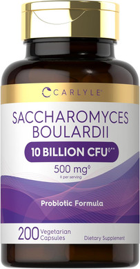 Carlyle Saccharomyces Boulardii Probiotics & Prebiotics | 10 Billion Cfus | 200 Capsules | Value Size | Non-Gmo, Gluten Free Supplement