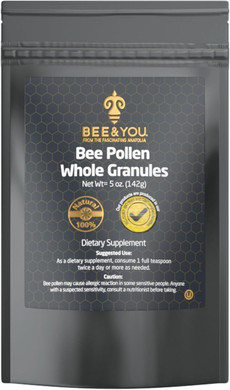 Bee And You Bee Pollen Granules, 5Oz Bag, 100% Pure, Natural Supplement, Antioxidants, Proteins, Vitamins, Amino Acids, For Adults, Women, Men