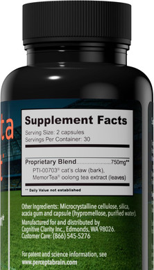 Percepta Sport Brain Supplement For Athletes - Natural Plant-Based Brain Health Supplement - Enhances Performance, Focus, Concentration, And Energy - 30 Day Supply
