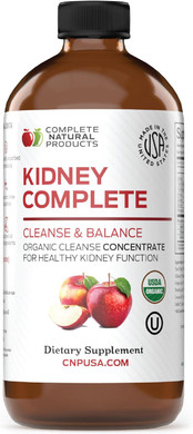 Complete Natural Products Kidney Complete - 8Oz Organic Liquid For Kidney Support, Cleanse, And Detox With Apple Cider Vinegar, Lemon, & Organic Chanca Piedra