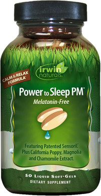 Irwin Naturals Power To Sleep Pm Melatonin-Free - 50 Liquid Soft-Gels - Blend Of Sensoril, Magnolia, Chamomile & More - 16 Total Servings