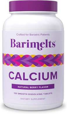 Barimelts Calcium Citrate With Vitamin D3 & Magnesium, 120 Smooth-Dissolving Tablets (1-Month Supply), Bariatric Calcium Supplements For Women, Natural Berry Flavor?