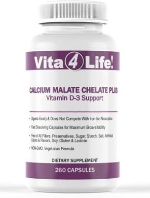 300 Mg, Calcium Malate Chelate 'Plus' Vitamin D3 Support - 260 Count