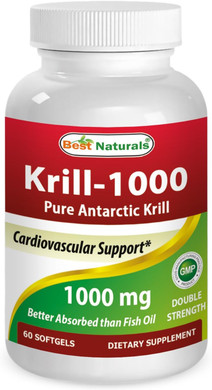 Best Naturals Krill Oil Soft Gel, 1000 Mg, 60 Count