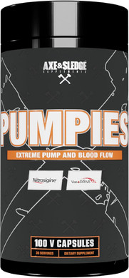 Axe & Sledge Supplements Pumpies Nitric Oxide Booster With Vasodrive-Ap And Nitrosigine, Increase Pumps, Performance, And Recovery, 20 Servings, 100 Capsules