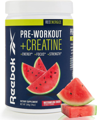 Reebok Pre-Workout Powder | 200Mg Natural Caffeine, 3G Creatine Monohydrate, 4G Citrulline | Strength, Focus & Pump | Informed-Sport Certified | Reeenergize | Watermelon Crush