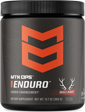 Mtn Ops Enduro Nitric Oxide Supplement & Stim-Free Pre Workout - 30 Servings - With Magnesium Citrate, Beet Root Powder, Niacinamide, L Arginine & L Citrulline - Bugle Berry Flavor