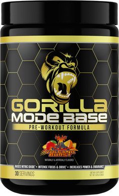 Gorilla Mind Base Pre Workout - Raises Nitric Oxide Intense Focus & Drive Endurance Power - L-Citrulline, L-Tyrosine, Betaine, Alpha-Gpc, Caffeine, Huperzine A - 360 Grams (Volcano Burst)