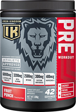 Iron Kingdom Pre Workout Powder For Men & Women Caffeine, Beta Alanine & Aminos For Intense Focus Endurance & Pump - Preworkout Energy Drink Powder Natural Fruit Punch - 42 Servings