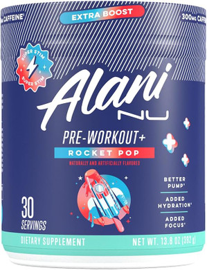 Alani Nu Pre Workout+ Powder Frozen Lemonade, Extra Boost, Sugar Free, 300Mg Caffeine, L-Theanine, Beta-Alanine, Citrulline, 30 Servings