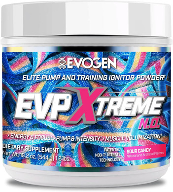 Evogen Evp Xtreme No - Pre Workout Powder For Men & Women | Sugar Free Preworkout With Beta Alanine, Creatine, And Caffeine For Energy & Pump | Sour Candy | 40 Servings