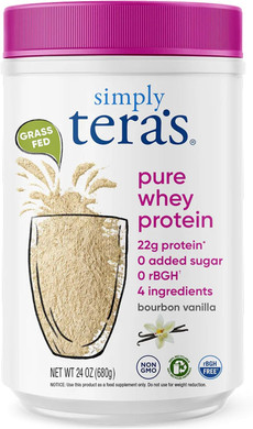 Simply Tera'S Pure Whey Protein Powder - Grass Fed Whey Protein Powder, Clean Protein Powder, Natural Protein Powder With Whey Protein, Unflavored Protein Powder, Non-Gmo, Kosher, Unsweetened - 12 Oz
