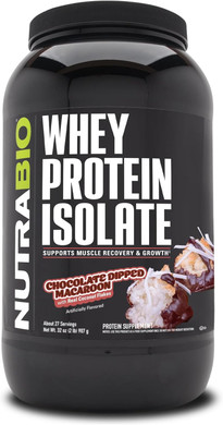 Nutrabio 100% Whey Protein Isolate Protein Powder, 25G Protein With Complete Amino Acid Profile, Soy And Gluten Free, Low Carb And Low Calorie Whey Protein Powder, Chocolate Dipped Macaroon, 2 Lbs