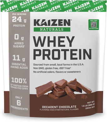 Whey Protein | Chocolate | 24G Protein | Grass Fed | No Artificial Ingredients | 6 Ingredients | Satisfy Hunger | See The Test Results | No Added Sugar | Gluten Free | Non Gmo | 1.5Lb | 20 Servings