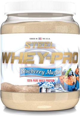 Steel Supplements Whey-Iso | Whey Isolate Protein Powder | Fast Absorbing | Lean Muscle Growth | Easy Digestion | Gluten Free | Low Carb | 25 Serving (Blueberry Muffin)