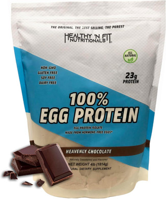 Healthy 'N Fit 100% Egg Protein -Chocolate 2Lb, Lactose Free, Sugar Free, Naturally Sweetened